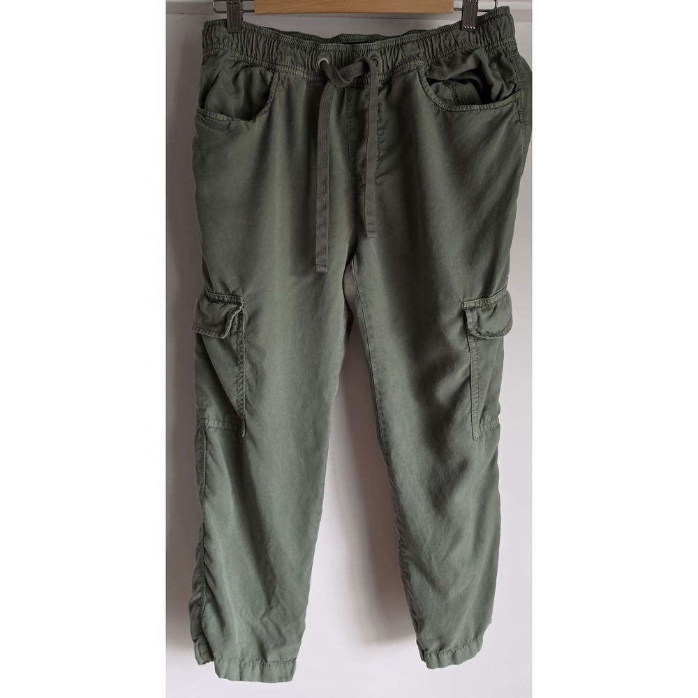 Sanctuary Cargo Pants Women SP Green Lyocell Solid Casual Cropped Gorpcore